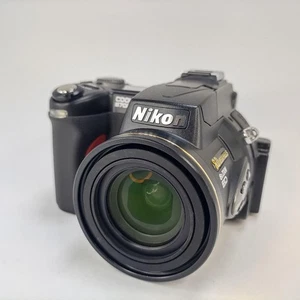 Nikon COOLPIX 8700 Digital Camera Black Battery Charger Lens Cover Tested - Picture 1 of 11