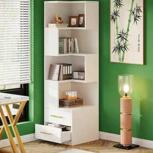 Shelf Book/Storage Cabinet Corner Bookshelf Bookcase Storage Corner Shelf NEW - Picture 1 of 6