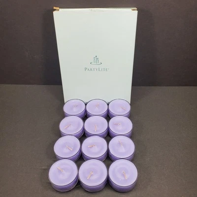 Partylite Universal Tealight FRENCH LILAC Candles Box of 12 V04671 NOS Unused - Image 1 of 4