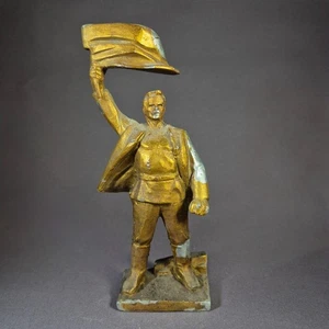 Vintage 1960s Metal Statue Bust Sculpture Soviet USSR Propaganda - REVOLUTION - Picture 1 of 5