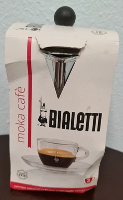 Nueva cafetera espresso Bialetti Moka Café 3 tazas estufa plateada Foto 1 de 4