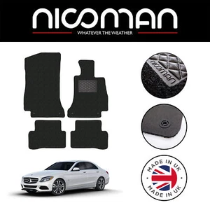 Passend für Mercedes C Klasse W205 2014-2020 DELUXE Passgenaue Gummi-Fußmatten Schwarz Set - Bild 1 von 7