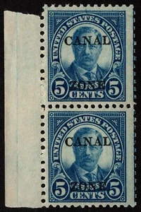 Canal Zone - 1927 - 5 Cents Blue Rotary Press Teddy Roosevelt Pair # 103 Mint NH - Picture 1 of 1