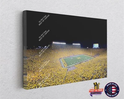 BEST OF CANVAS Michigan Football Team Stadium City Sports Painting Canvas Print Décor Wall