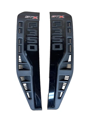 OEM FORD F-350 23-25 BLACK STX Fender Vent Badge Set L&R PC3B-P000A73 - Image 1 of 4