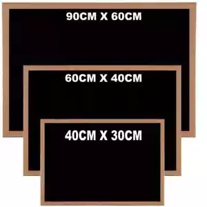 Large Black Board Wooden Framed Small Chalk Board School Office Notice Board UK - Picture 1 of 8
