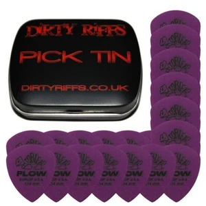 24 selecciones de guitarra Dunlop Tortex Flow estándar de 1,14 mm púas en una lata de púas - Imagen 1 de 1