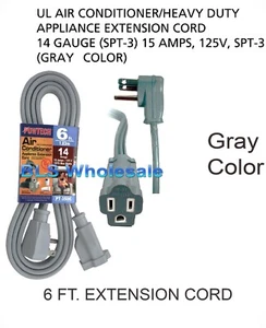 6ft Appliance AC Heavy-Duty Electrical Extension Power Cord Electric Cable Gray - Picture 1 of 1