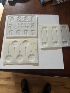 LorAnn Lollipop Sheet Mold for High heat Hard Candy set of 4 Flag Bear Birthday - Picture 1 of 11