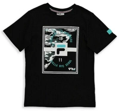 Graphic Logo T-Shirt Black Fila  Boys XL  - Image 1 of 3
