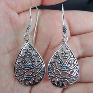 Ethnic Style 925 Sterling Silver Hand Made Earrings Jewellery - Picture 1 of 3
