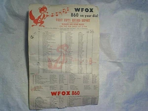 1957 WFOX TOP 50 RECORD REPORT MILWAUKEE AREA DEALERS,elvis teddy bear,bye love - Picture 1 of 4