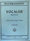 RACHMANINOFF : VOCALIS Opus34, No.14 For Cello and Piano (IMC #1646)