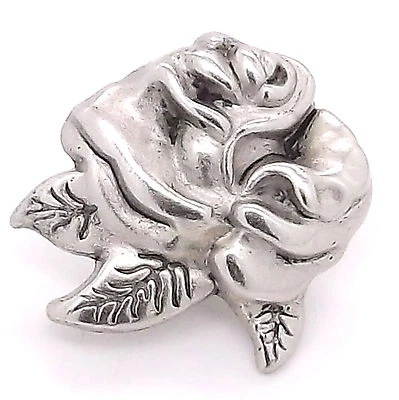 Rose Flower Nickel Leathercraft Concho Snap Set 1" 1265-27 - Image 1 of 2