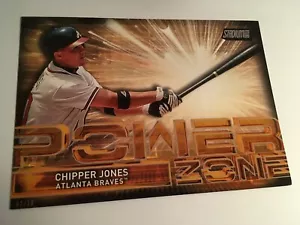 2017 Topps Stadium Club Power Zone Jumbo 5x7 Chipper Jones Braves 01/10 Gold - Picture 1 of 1