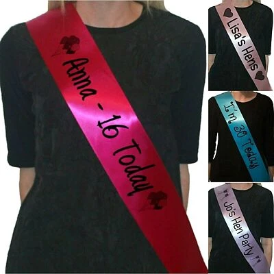 JUNGLEDRAGON Personalised Birthday Sash Sashes Any Age 18th 21st 30th 40th 50th 60th 70th