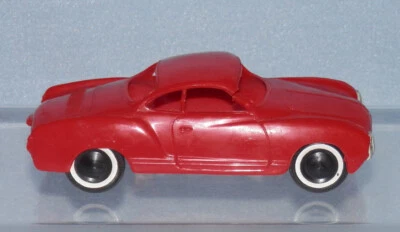 VINTAGE PMC VW VOLKESWAGON KARMAN GHIA DEALER PROMO, Old Toy Plastic Car w/ Gear - Image 1 of 4