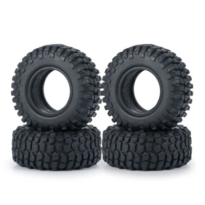 RC 1.0" Wheel Tires 50MM Rubber Black for 1/24 Crawler Axial SCX24 US Stock - Image 1 of 4