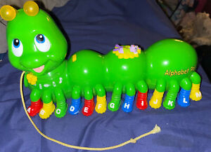 Vintage Leap Frog Alphabet Pal Green Caterpillar Talking Musical 2001 Pull Toy