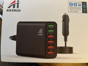 Aikenuo 6 port usb car charger 96 watt New in box - Zdjęcie 1 z 3