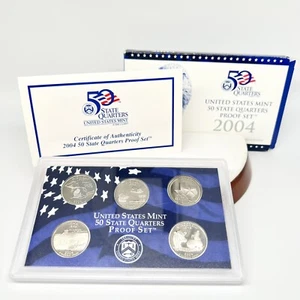 2004 S US 50 State Quarters Uncirculated Proof Mint Set - 5 Proof Coins OGP COA - Picture 1 of 5