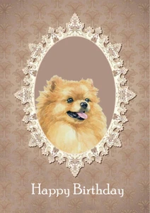 POMERANIAN CUTE POM FAMILY DOG BIRTHDAY GREETINGS NOTE CARD - Picture 1 of 1