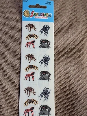 VINTAGE SANDYLION STICKERS SPIDERS MYLAR NEW IN PACK - Image 1 of 4
