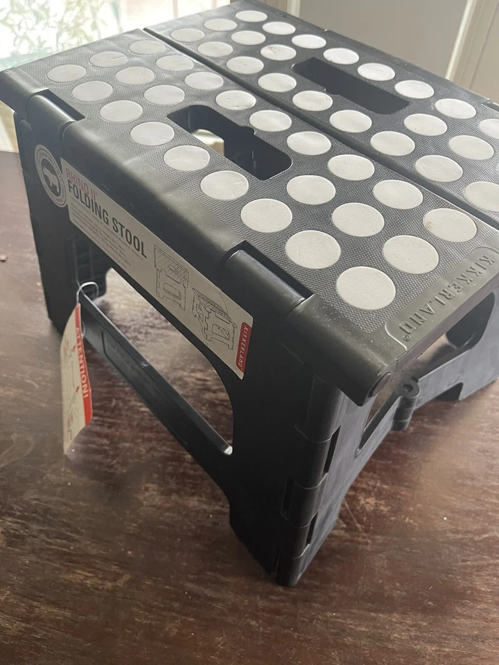 Kikkerland Rhino II Folding Stool Black ZZ12-BK - Image 1 of 4