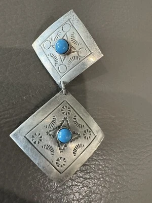 Pendiente individual plata esterlina piedras turquesa suroeste Foto 1 de 4