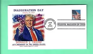 DONALD J. TRUMP 2025 60th PRESIDENTIAL INAUGURATION GRAEBNER CACHET 4-BAR CANCEL - Picture 1 of 2