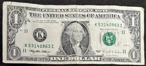 1995 Dallas $1 Bill Fancy Numbers Note - Picture 1 of 2