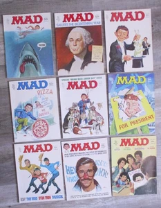 9 Vintage MAD MAGAZINES: #180, 181, 182, 183, 184, 185, 186, 187, 189 / 1976 - Picture 1 of 8