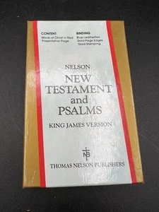 Holy Bible New Testament and Psalms KJV Thomas Nelson Pocket Size 35W Blue - Picture 1 of 4