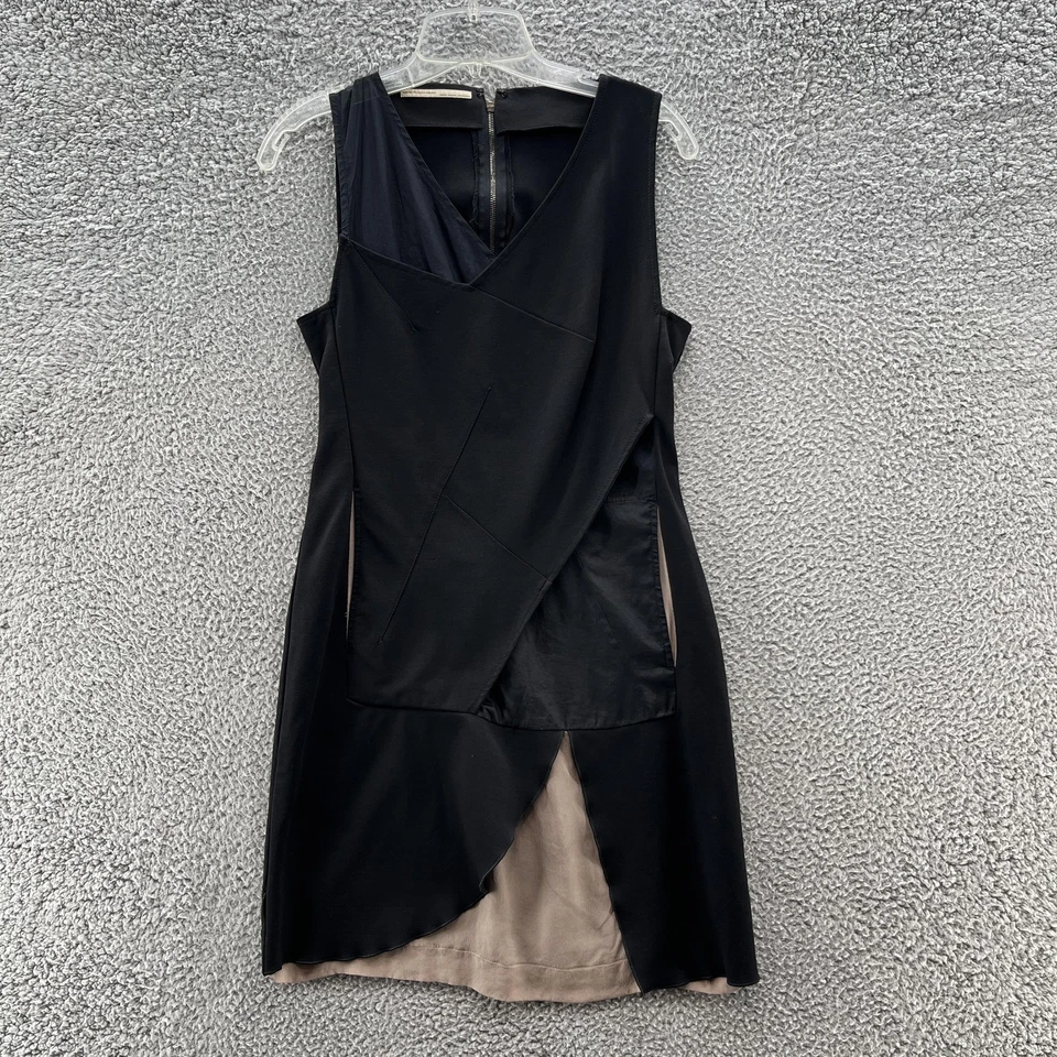 Marithe Francois Girbaud Dress Small Black Asymmetric Layer Avant Garde Italy - Image 1 of 4