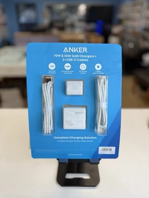 Anker 4 pc Charging Set with 2x USB-C Cable, 70W & 30W GaN wall charger 4 ports - Image 1 of 4