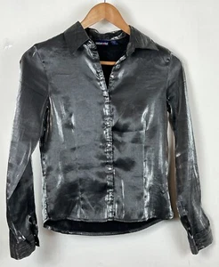 Y2K Limited Too Blouse Size m VTG 2000s metallic shimmery blouse juniors medium - Picture 1 of 6