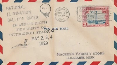 1929 USA cover National Elimination Balloon Races Pittsburgh - Image 1 of 2