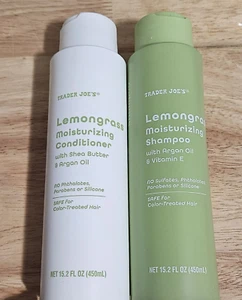 2 Pack Trader Joe's Moisturizing Shampoo Conditioner Lemongrass Argan Oil Set - Picture 1 of 3