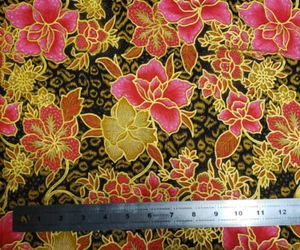 DANAR HADI BATIK COTTON FABRIC WITH METALLICS R.942 - 2 YDS - Picture 1 of 6