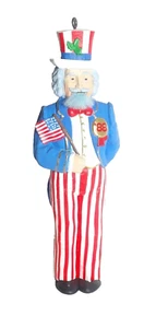 Hallmark 1988 Tío Sam Cascanueces Bandera Patriótica Rojo Blanco Azul Adorno con Caja - Imagen 1 de 13