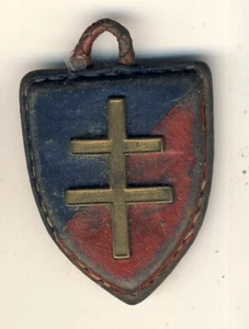 Insigne en en cuir et cuivre FFI Libération - Picture 1 of 2