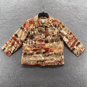 Chicos Boho-Jacke Damen Größe 2 (L/12) Herbstfarben Knopfleiste 3/4-Arm - Bild 1 von 8
