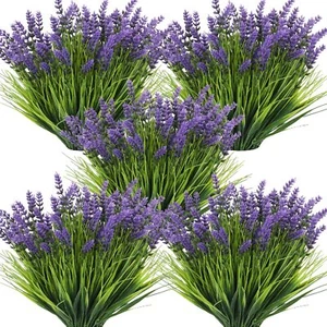 36 Bundles Artificial Plants Outdoor Fake Monkey Grass with Flowers Greenery ... - Picture 1 of 6