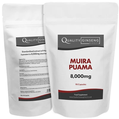QUALITY GINSENG DIRECT MUIRA PUAMA - 8,000mg Capsules - Powerful Formula - Best Quality on Ebay