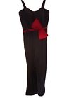 Kaleidoscope Black Jumpsuit With Red Bow Detail ~ Size 12 ~ BNWT