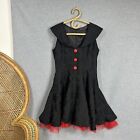 Voodoo Vixen Dress Size L Black Pin Up Retro Rockabilly Fit And Flare