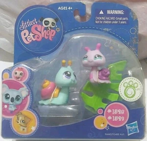 NEW Littlest Pet Shop 1528 Purple Pink Snail 1529 Teal Aqua Snail NIB - Picture 1 of 5