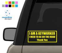 I am a Key Worker Car Sticker - Nurse Carer - Bumper Vinyl Decal Window Sticker