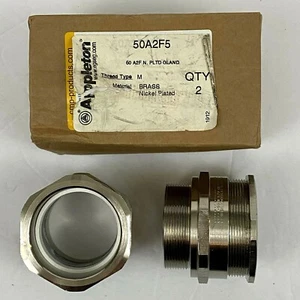 Appleton 50A2F5 Cable Glands Brass Plated Nickel M Thread - Box of 2 Units - Picture 1 of 12