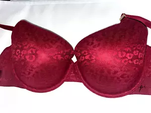 VICTORIA SECRET PINK BRA 36DD Wear Everywhere Lightly Lined Tshirt Lace Burgundy - Picture 1 of 6